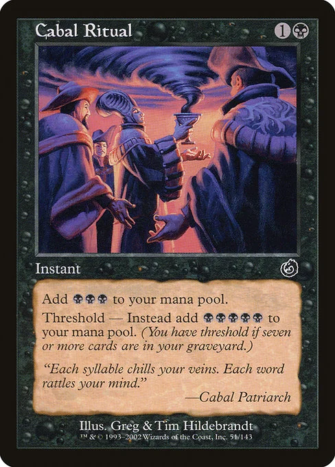 Ritual de la Cábala — Torment — Instantáneo — Coste {1}{B}