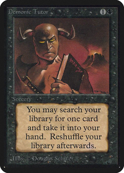 Demonic Tutor — Limited Edition Alpha — Conjuro — Coste {1}{B}